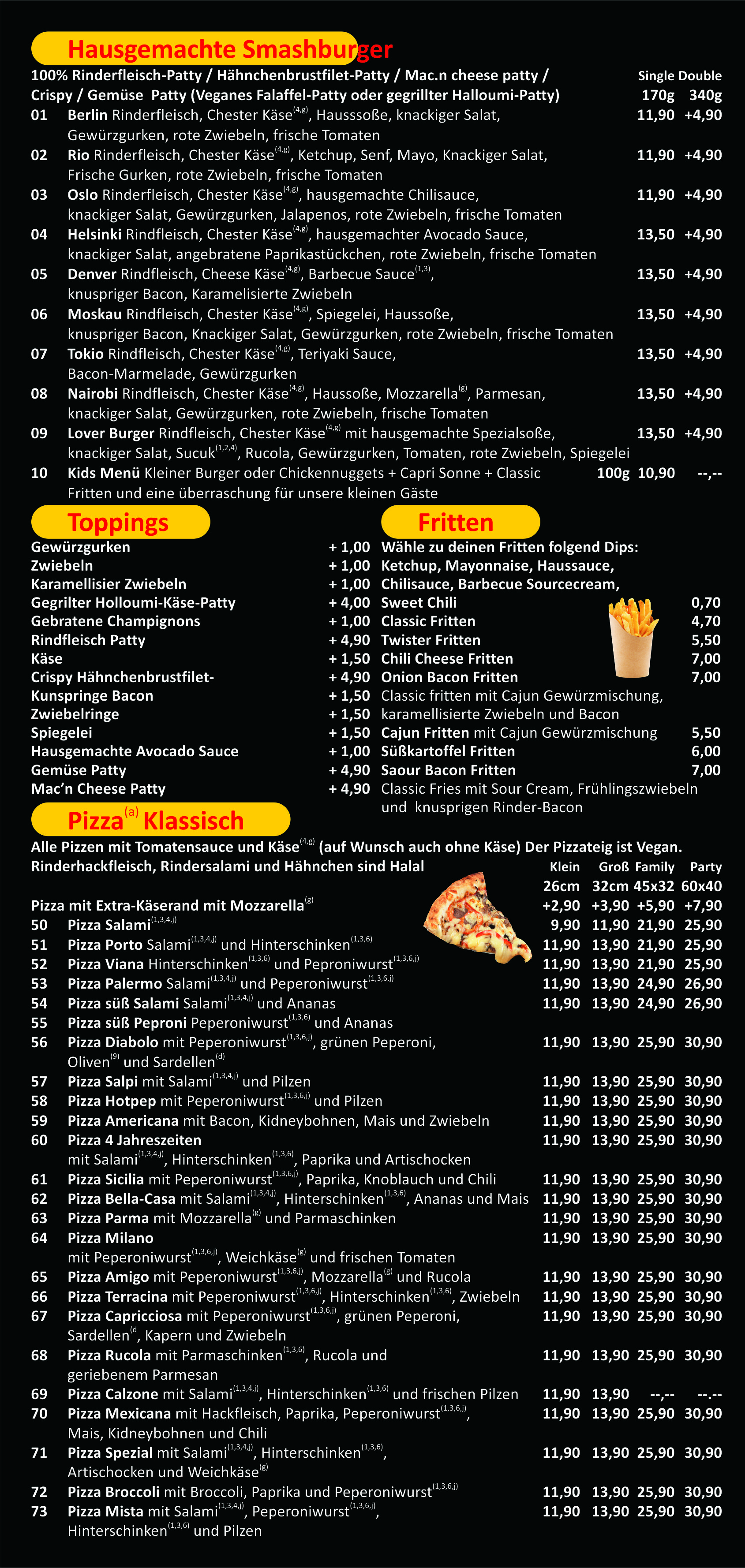 hotel menu